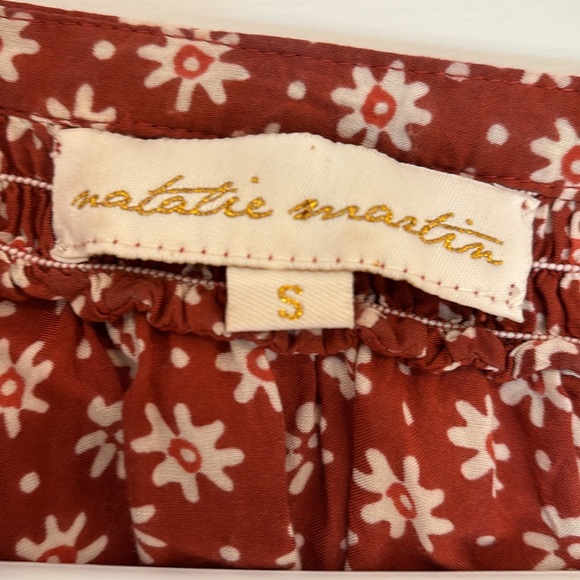 natalie martin rust & cream dress - Picture 2 of 3